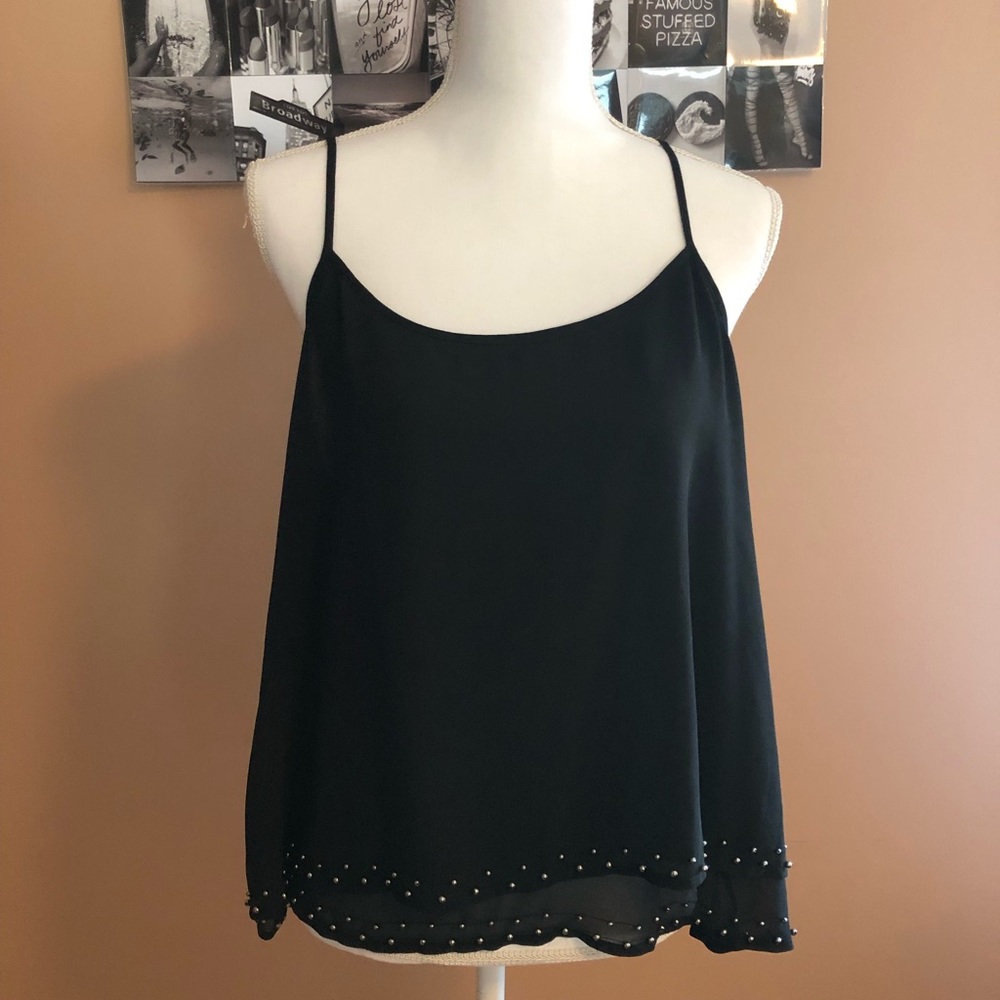 Black Tank with/ Bead detailing lining the bottom